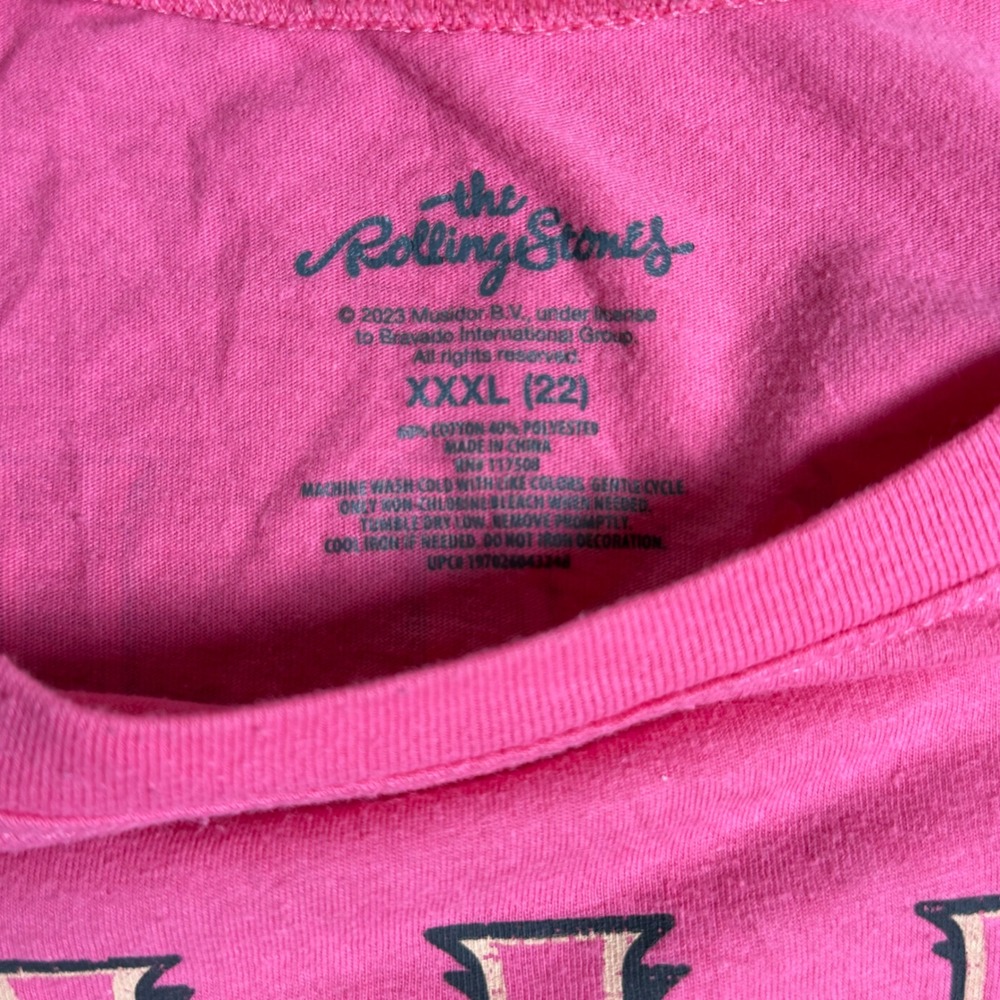 The Rolling Stones 1971 UK Tour Graphic T-Shirt Pink Mens XXXL Band Tee - Picture 4 of 6